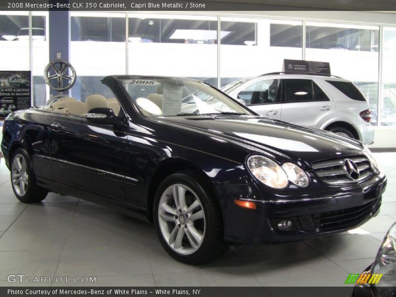 Capri Blue Metallic / Stone 2008 Mercedes-Benz CLK 350 Cabriolet