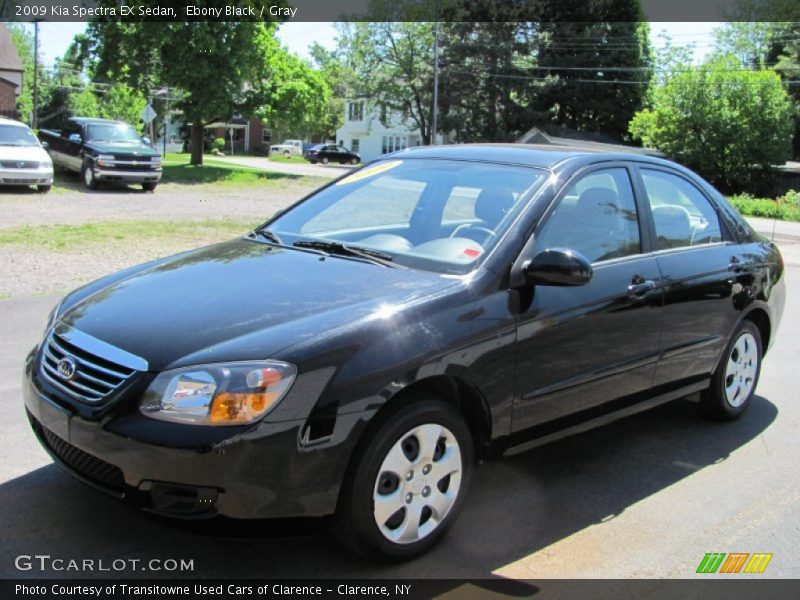 Ebony Black / Gray 2009 Kia Spectra EX Sedan