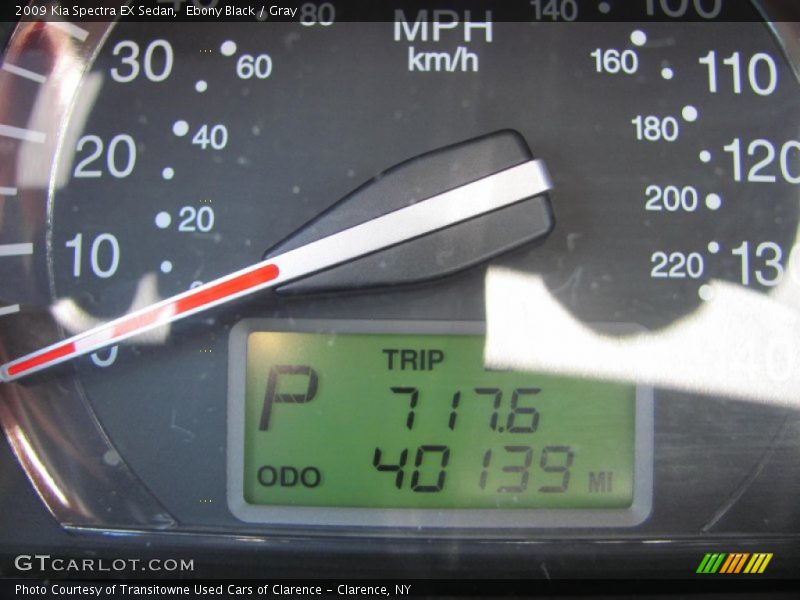 Ebony Black / Gray 2009 Kia Spectra EX Sedan