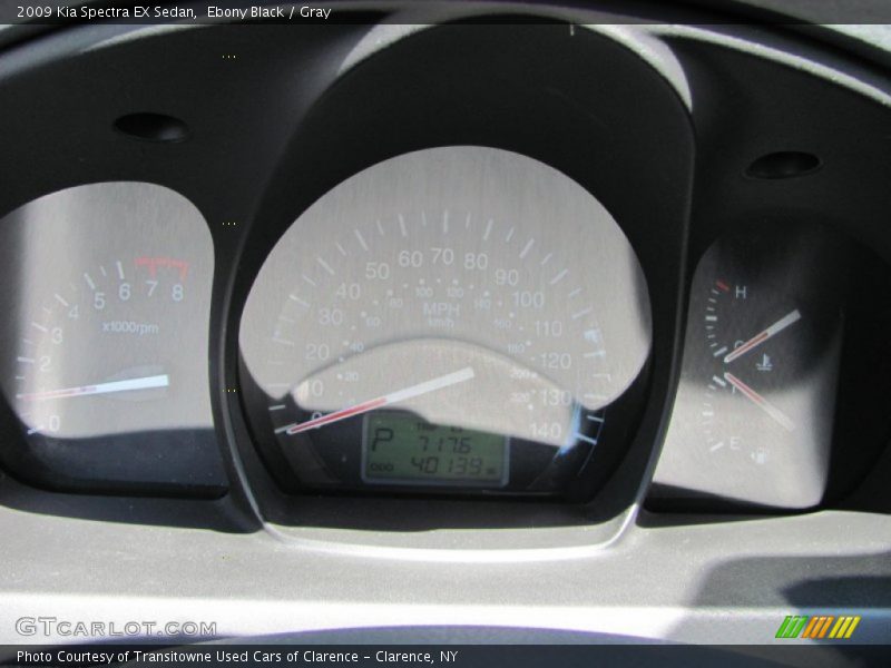 Ebony Black / Gray 2009 Kia Spectra EX Sedan