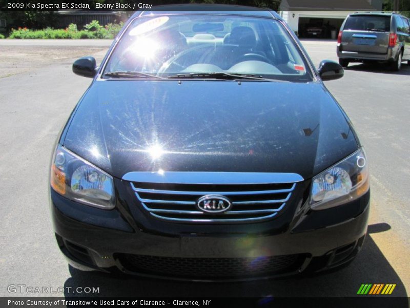 Ebony Black / Gray 2009 Kia Spectra EX Sedan