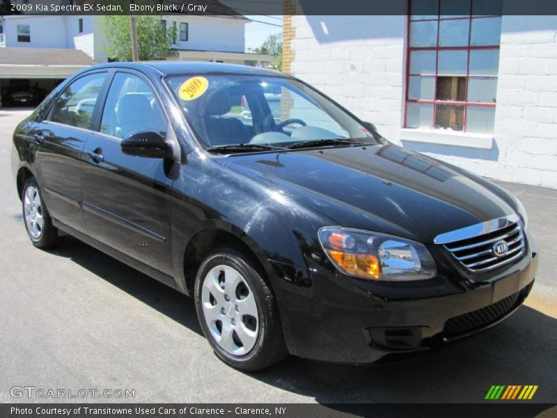 Ebony Black / Gray 2009 Kia Spectra EX Sedan