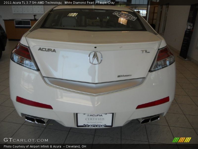 White Diamond Pearl / Taupe Gray 2011 Acura TL 3.7 SH-AWD Technology