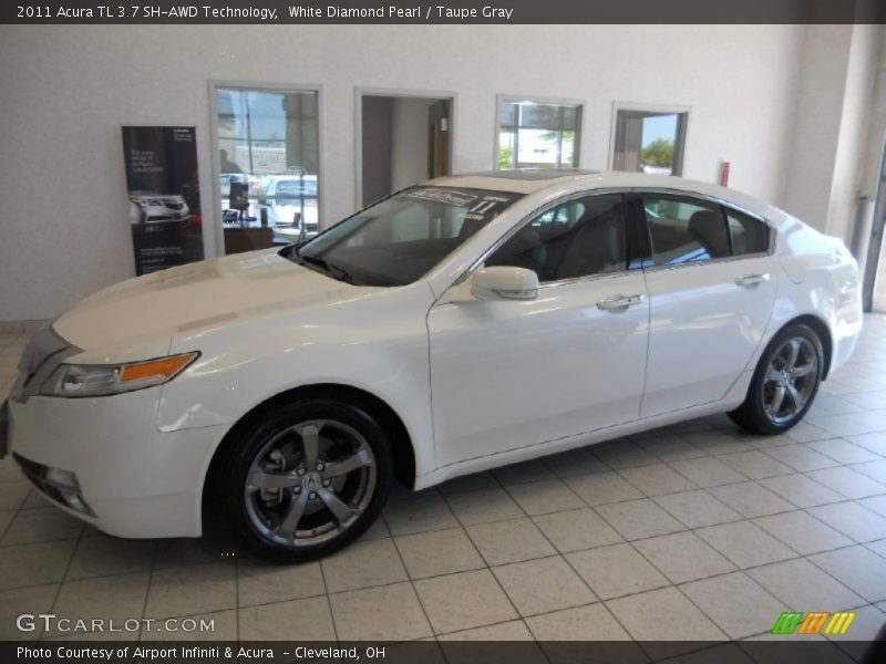 White Diamond Pearl / Taupe Gray 2011 Acura TL 3.7 SH-AWD Technology