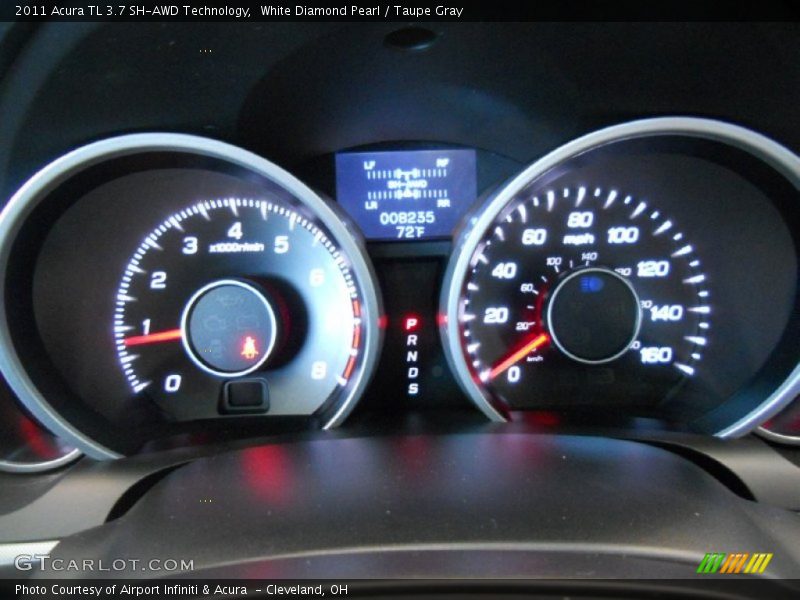 White Diamond Pearl / Taupe Gray 2011 Acura TL 3.7 SH-AWD Technology