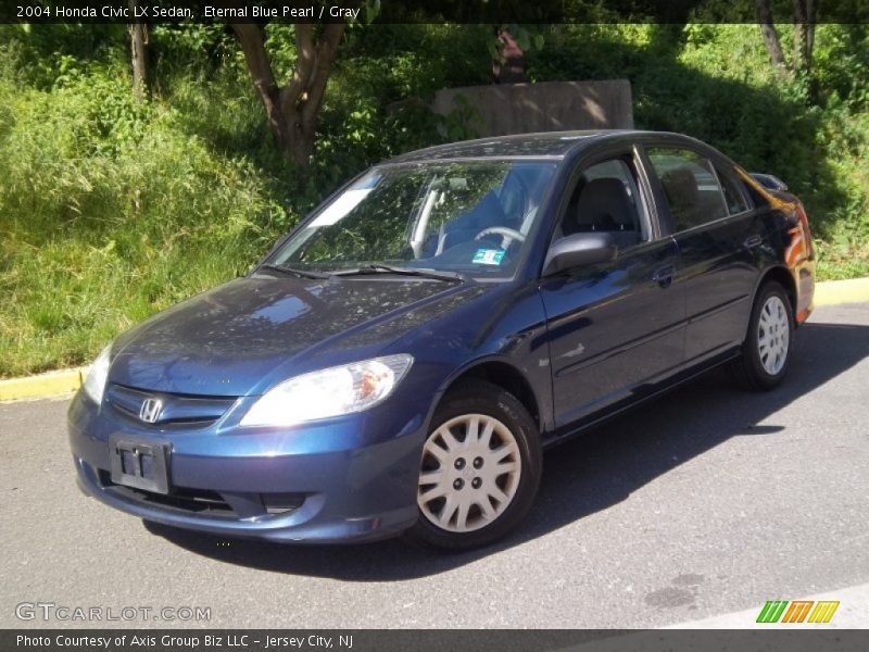 Eternal Blue Pearl / Gray 2004 Honda Civic LX Sedan