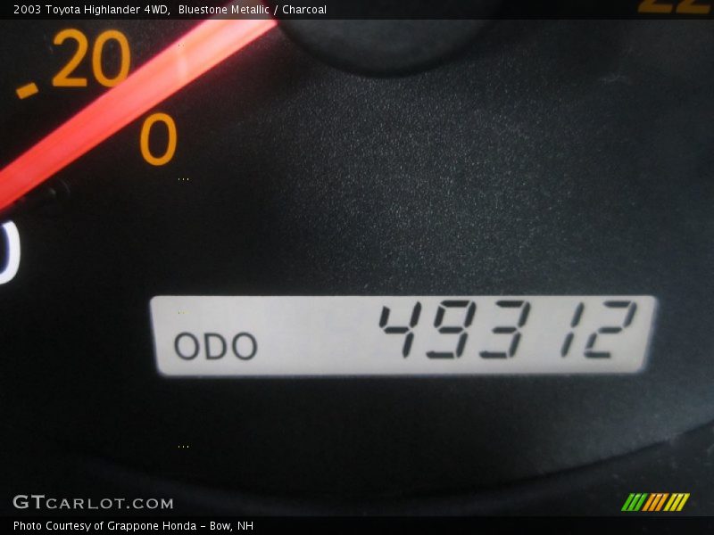 Bluestone Metallic / Charcoal 2003 Toyota Highlander 4WD