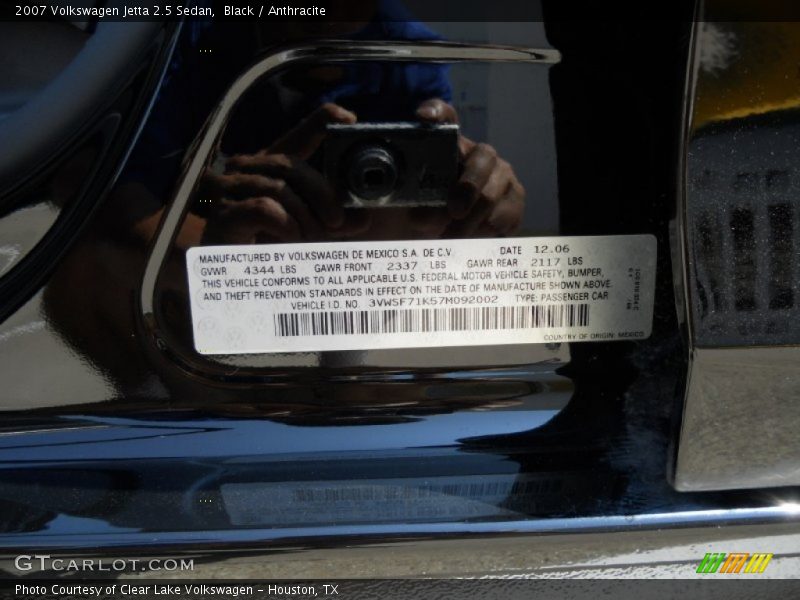 Black / Anthracite 2007 Volkswagen Jetta 2.5 Sedan
