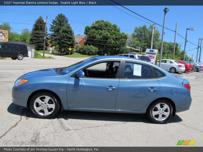 Seattle Light Blue / Black 2007 Hyundai Elantra Limited Sedan