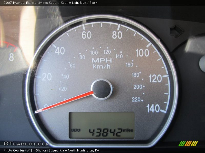 Seattle Light Blue / Black 2007 Hyundai Elantra Limited Sedan