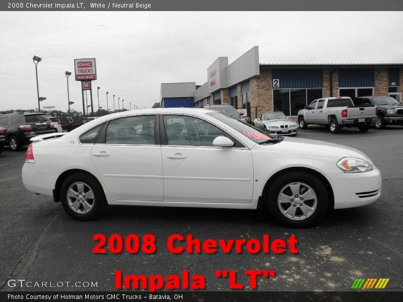 White / Neutral Beige 2008 Chevrolet Impala LT