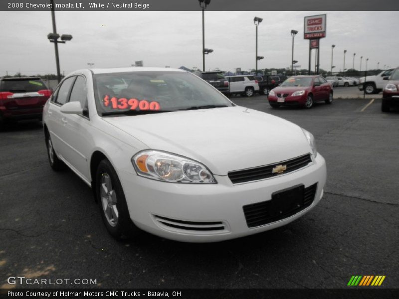 White / Neutral Beige 2008 Chevrolet Impala LT