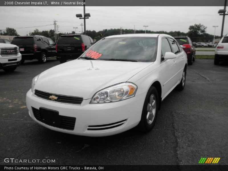 White / Neutral Beige 2008 Chevrolet Impala LT