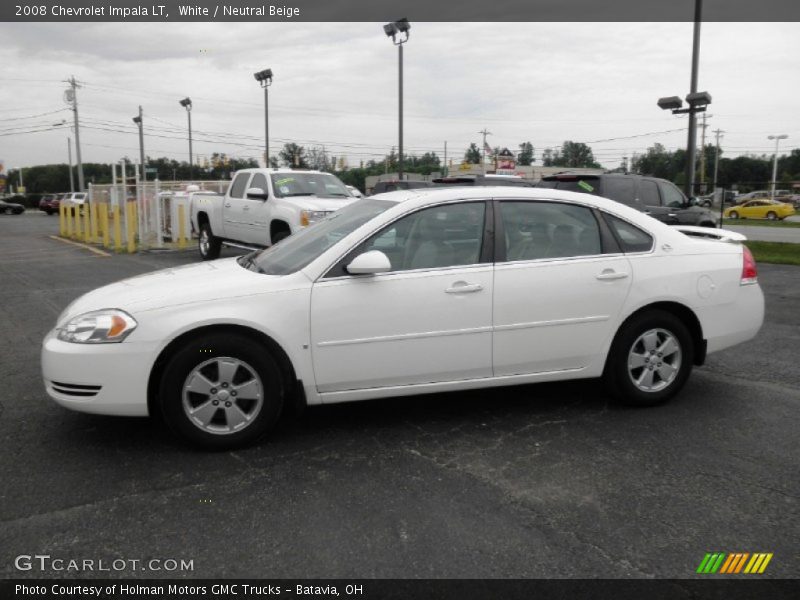 White / Neutral Beige 2008 Chevrolet Impala LT