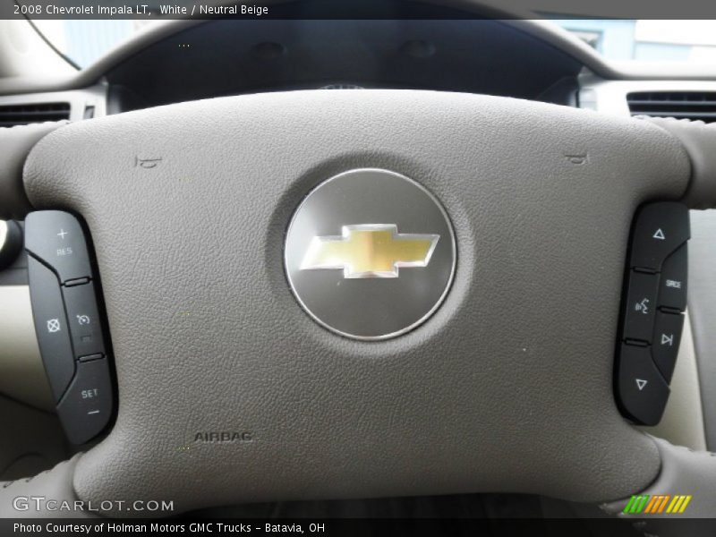White / Neutral Beige 2008 Chevrolet Impala LT