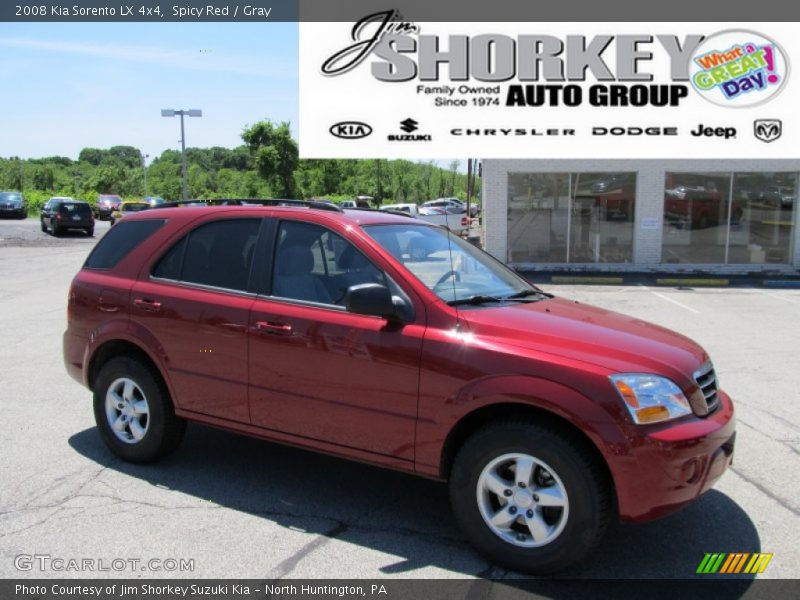 Spicy Red / Gray 2008 Kia Sorento LX 4x4
