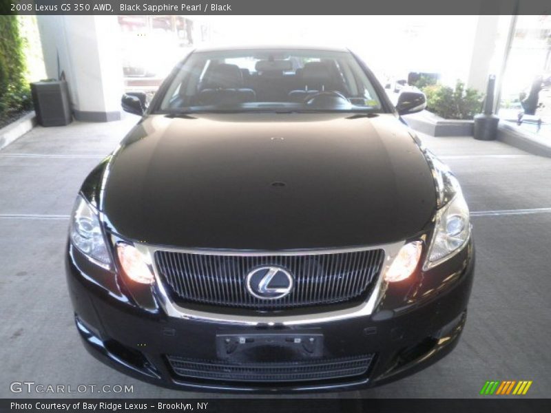 Black Sapphire Pearl / Black 2008 Lexus GS 350 AWD