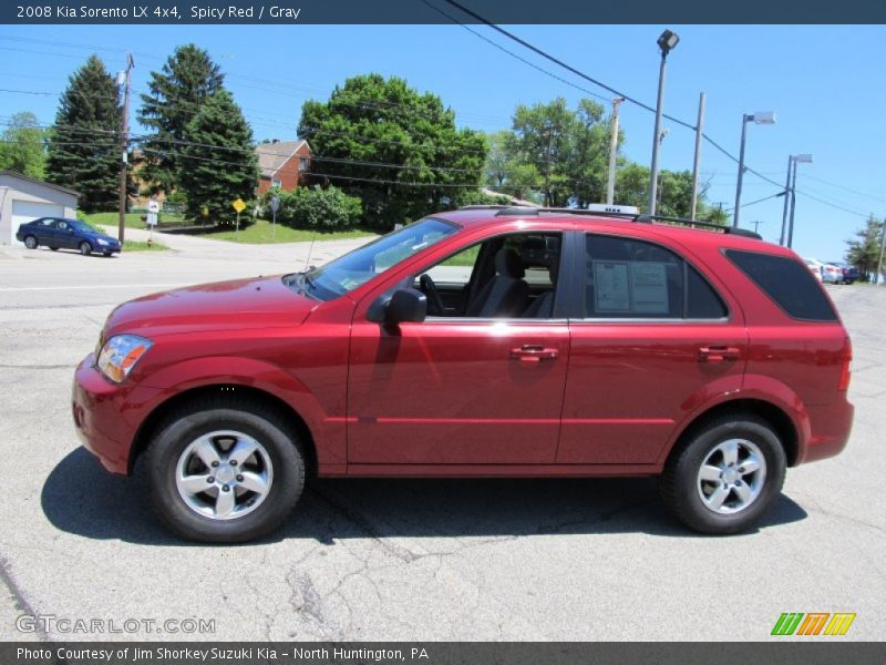 Spicy Red / Gray 2008 Kia Sorento LX 4x4