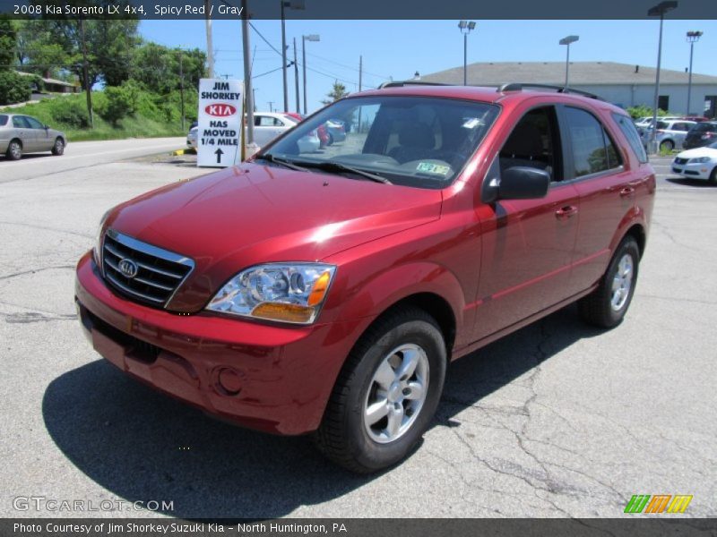 Spicy Red / Gray 2008 Kia Sorento LX 4x4