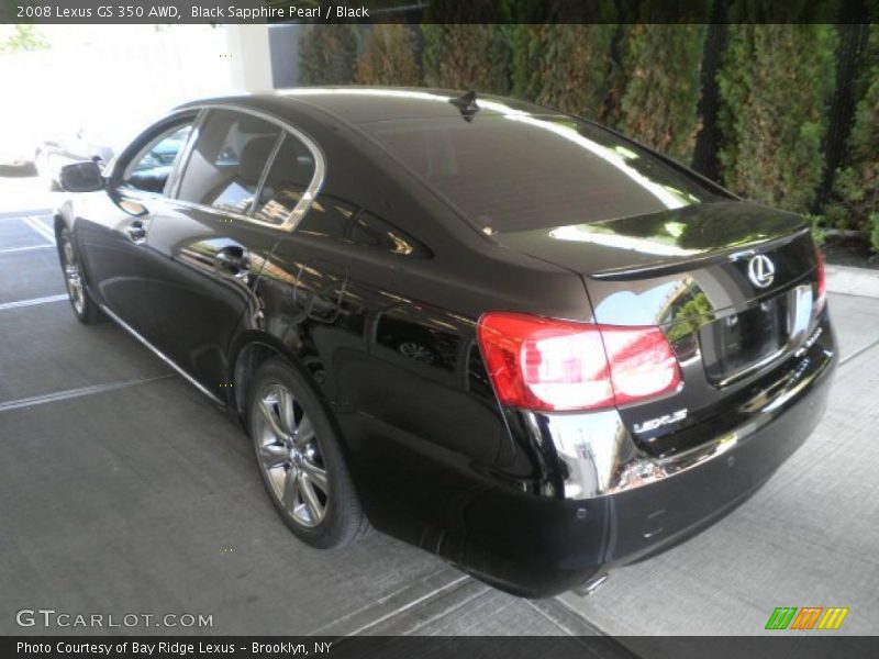 Black Sapphire Pearl / Black 2008 Lexus GS 350 AWD