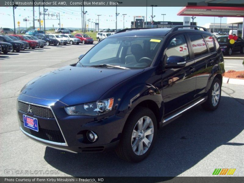 Cosmic Blue Metallic / Black 2011 Mitsubishi Outlander SE AWD