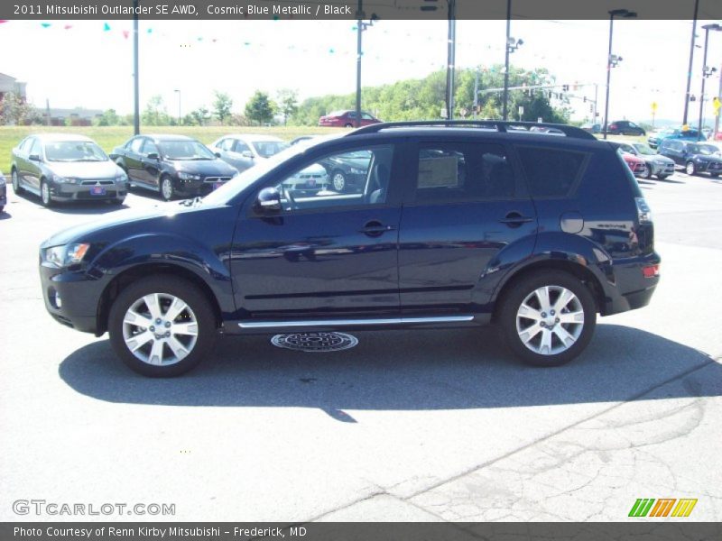 Cosmic Blue Metallic / Black 2011 Mitsubishi Outlander SE AWD