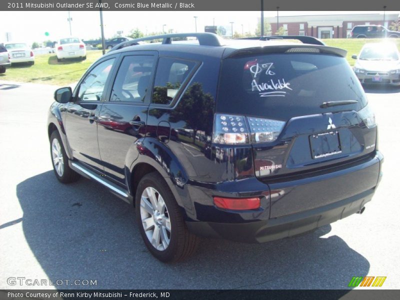 Cosmic Blue Metallic / Black 2011 Mitsubishi Outlander SE AWD