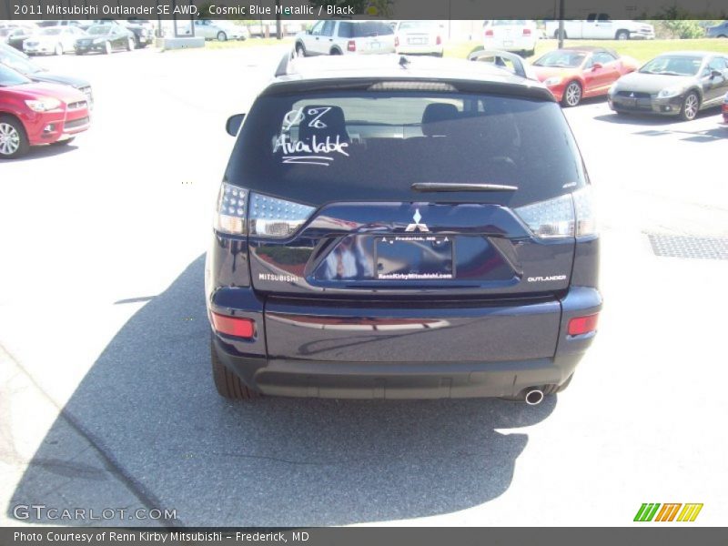 Cosmic Blue Metallic / Black 2011 Mitsubishi Outlander SE AWD