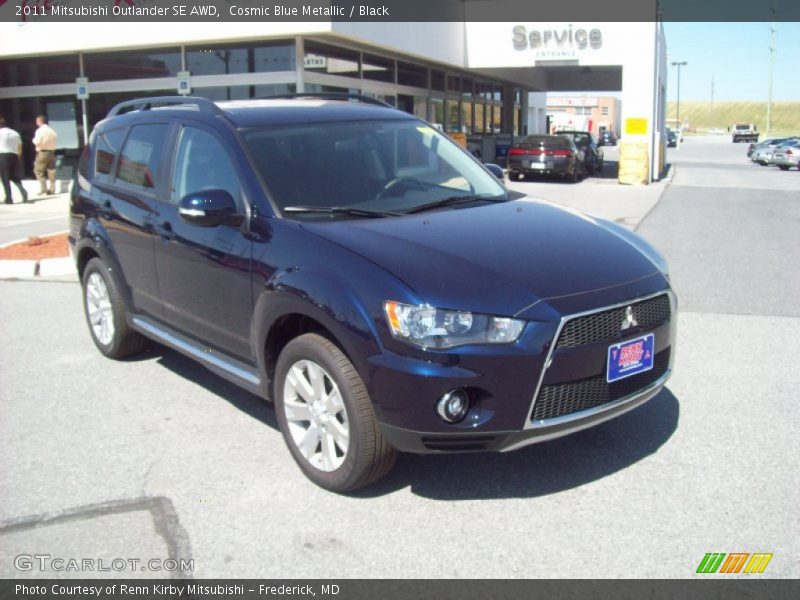 Cosmic Blue Metallic / Black 2011 Mitsubishi Outlander SE AWD