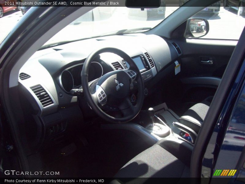 Cosmic Blue Metallic / Black 2011 Mitsubishi Outlander SE AWD