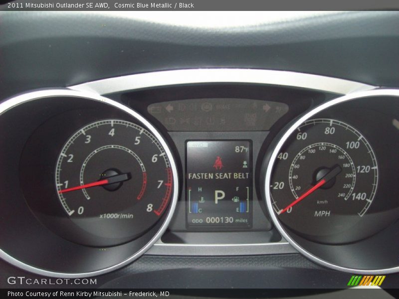 Cosmic Blue Metallic / Black 2011 Mitsubishi Outlander SE AWD