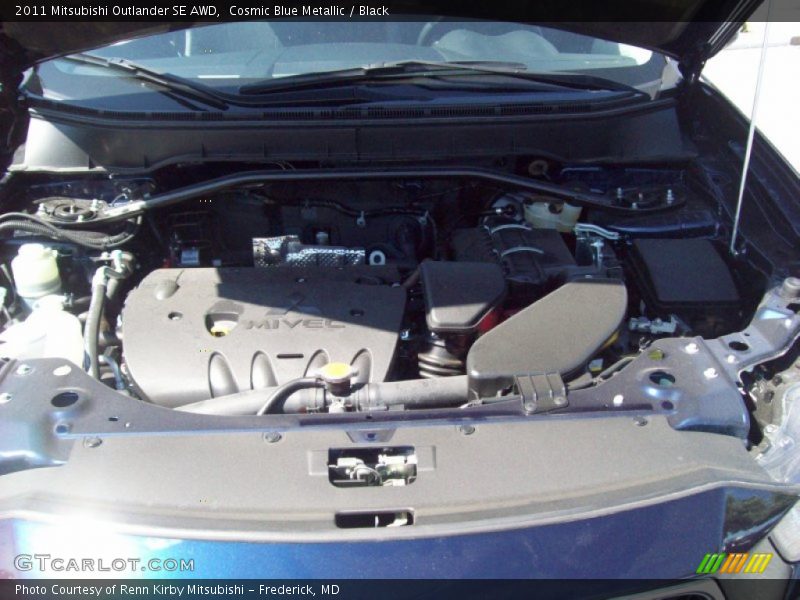 Cosmic Blue Metallic / Black 2011 Mitsubishi Outlander SE AWD