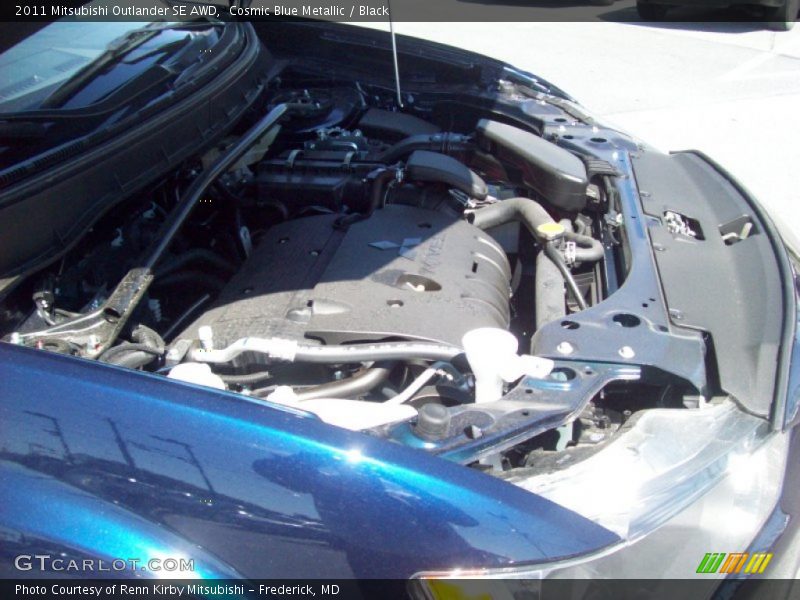 Cosmic Blue Metallic / Black 2011 Mitsubishi Outlander SE AWD