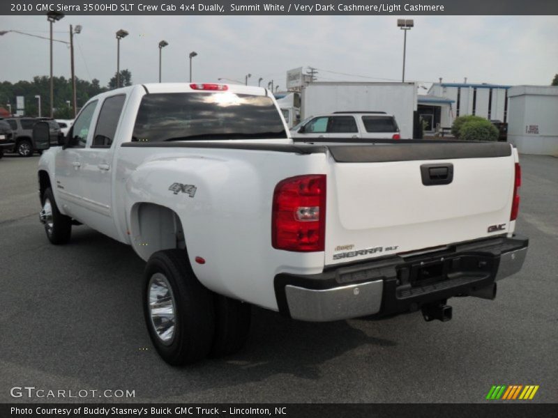 Summit White / Very Dark Cashmere/Light Cashmere 2010 GMC Sierra 3500HD SLT Crew Cab 4x4 Dually