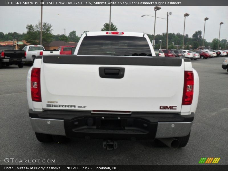 Summit White / Very Dark Cashmere/Light Cashmere 2010 GMC Sierra 3500HD SLT Crew Cab 4x4 Dually