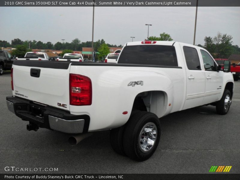 Summit White / Very Dark Cashmere/Light Cashmere 2010 GMC Sierra 3500HD SLT Crew Cab 4x4 Dually