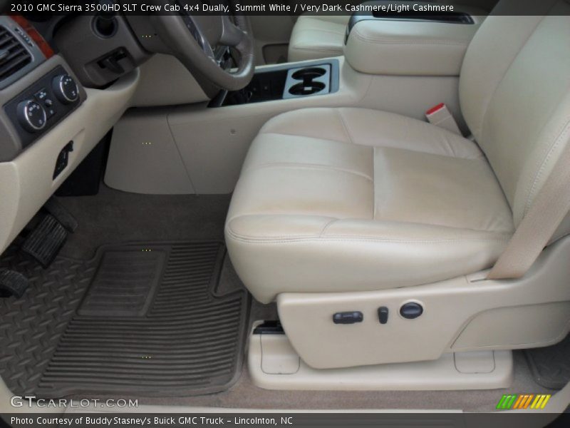 Summit White / Very Dark Cashmere/Light Cashmere 2010 GMC Sierra 3500HD SLT Crew Cab 4x4 Dually