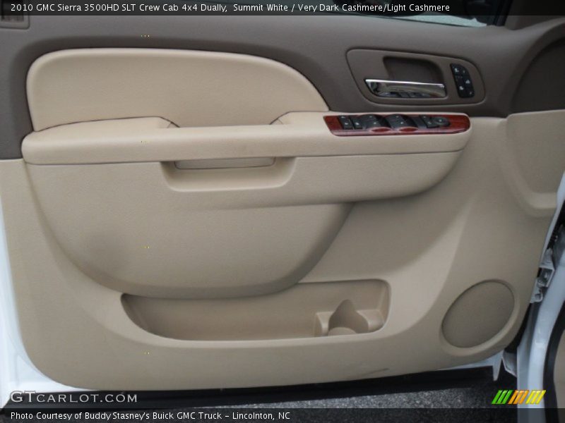 Summit White / Very Dark Cashmere/Light Cashmere 2010 GMC Sierra 3500HD SLT Crew Cab 4x4 Dually