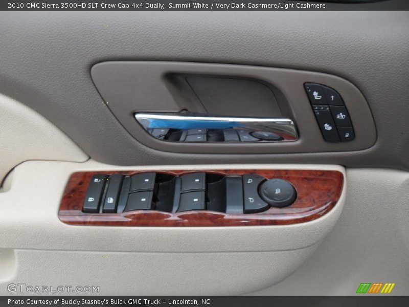 Summit White / Very Dark Cashmere/Light Cashmere 2010 GMC Sierra 3500HD SLT Crew Cab 4x4 Dually