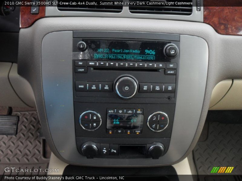 Summit White / Very Dark Cashmere/Light Cashmere 2010 GMC Sierra 3500HD SLT Crew Cab 4x4 Dually