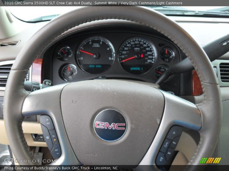 Summit White / Very Dark Cashmere/Light Cashmere 2010 GMC Sierra 3500HD SLT Crew Cab 4x4 Dually