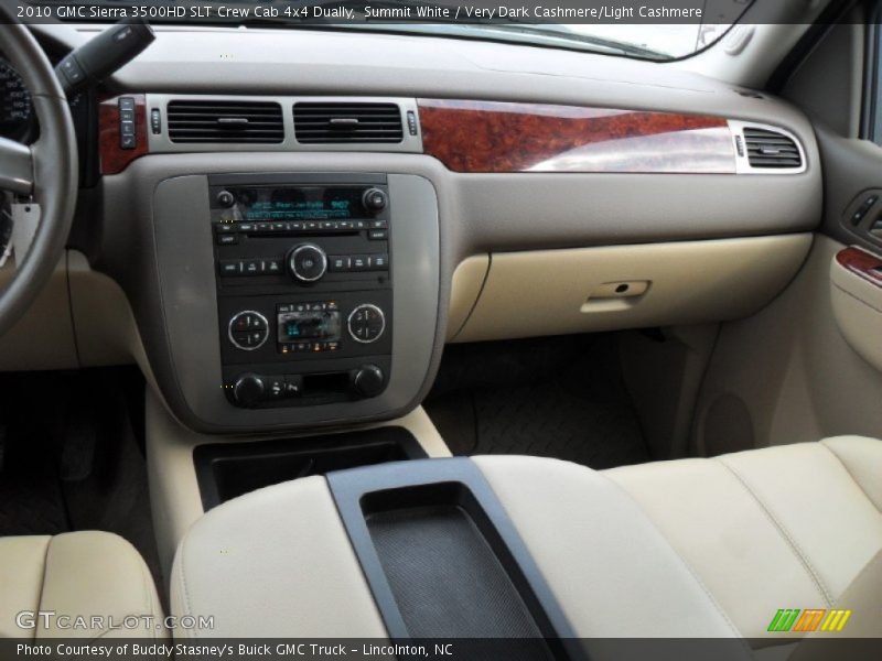 Summit White / Very Dark Cashmere/Light Cashmere 2010 GMC Sierra 3500HD SLT Crew Cab 4x4 Dually