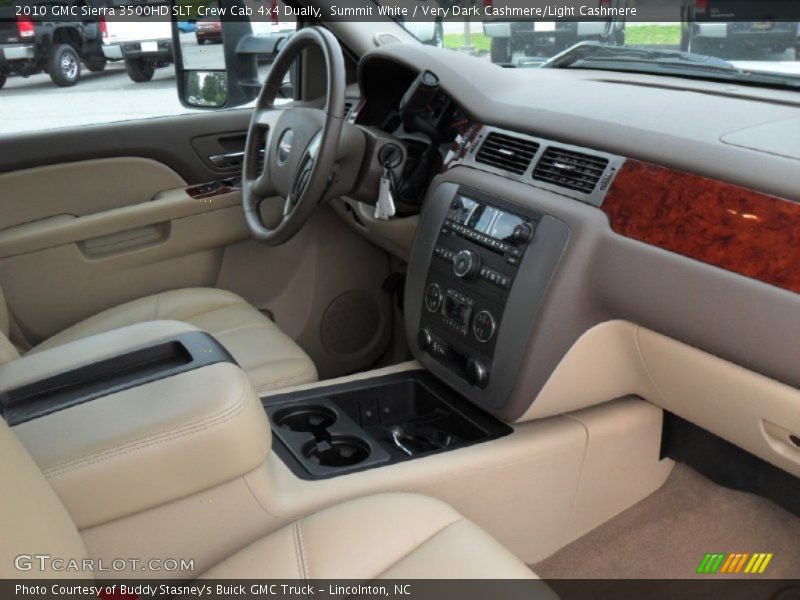 Summit White / Very Dark Cashmere/Light Cashmere 2010 GMC Sierra 3500HD SLT Crew Cab 4x4 Dually