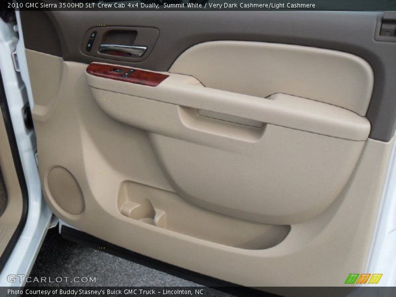 Summit White / Very Dark Cashmere/Light Cashmere 2010 GMC Sierra 3500HD SLT Crew Cab 4x4 Dually