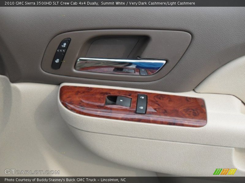 Summit White / Very Dark Cashmere/Light Cashmere 2010 GMC Sierra 3500HD SLT Crew Cab 4x4 Dually