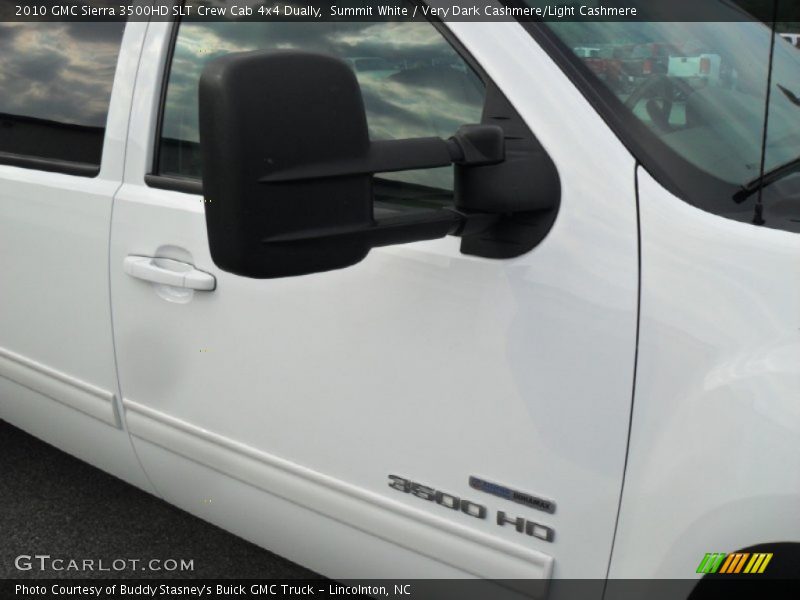 Summit White / Very Dark Cashmere/Light Cashmere 2010 GMC Sierra 3500HD SLT Crew Cab 4x4 Dually