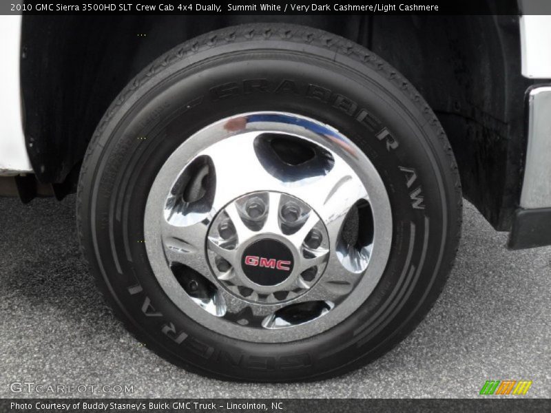 Summit White / Very Dark Cashmere/Light Cashmere 2010 GMC Sierra 3500HD SLT Crew Cab 4x4 Dually