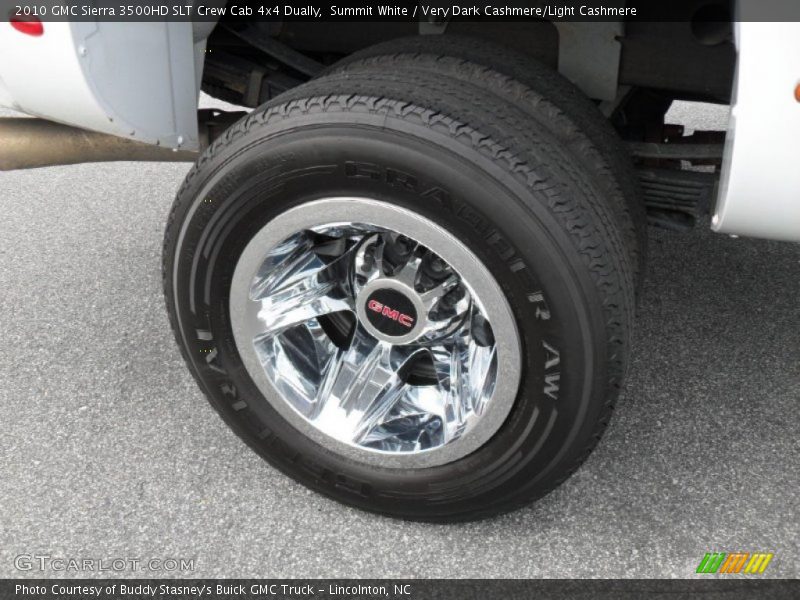 Summit White / Very Dark Cashmere/Light Cashmere 2010 GMC Sierra 3500HD SLT Crew Cab 4x4 Dually