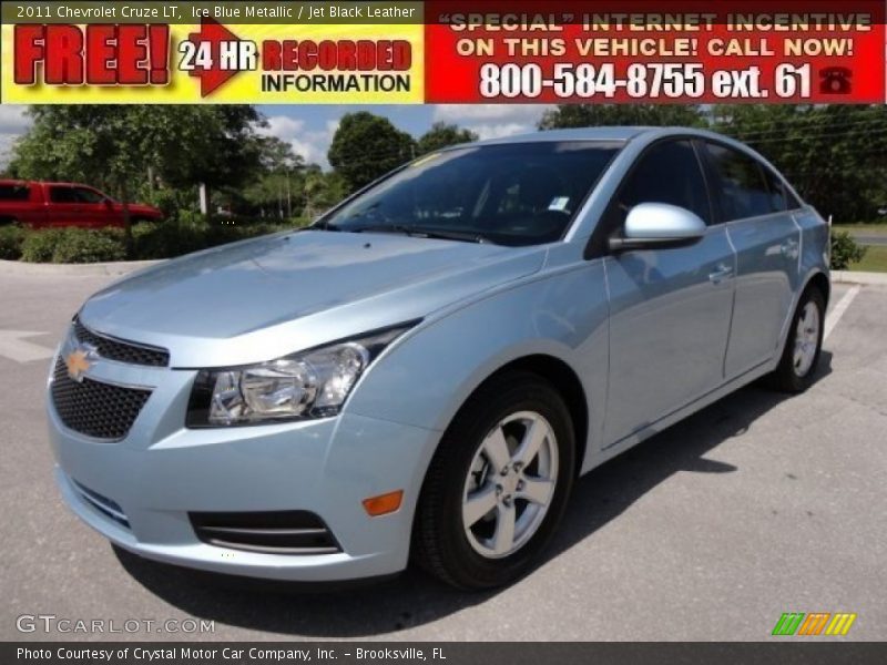 Ice Blue Metallic / Jet Black Leather 2011 Chevrolet Cruze LT
