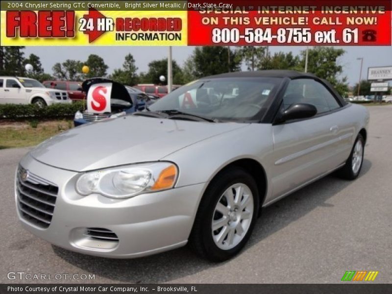 Bright Silver Metallic / Dark Slate Gray 2004 Chrysler Sebring GTC Convertible